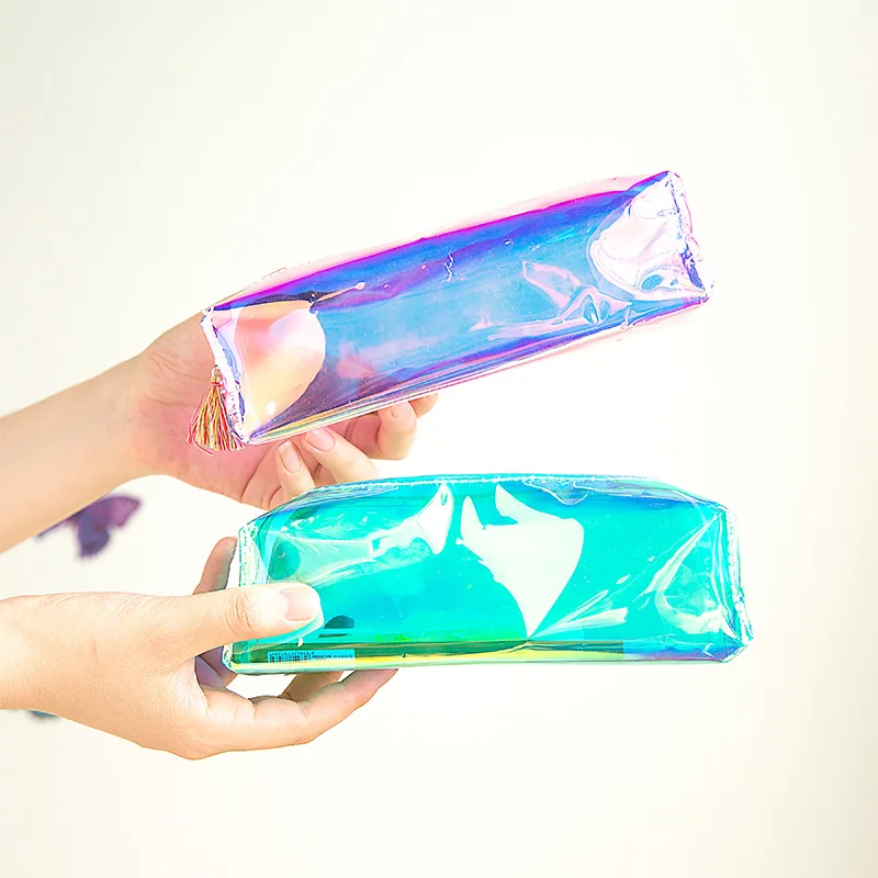 1 шт. Голографический лазерный Модный чехол-карандаш для студентов пластиковый с