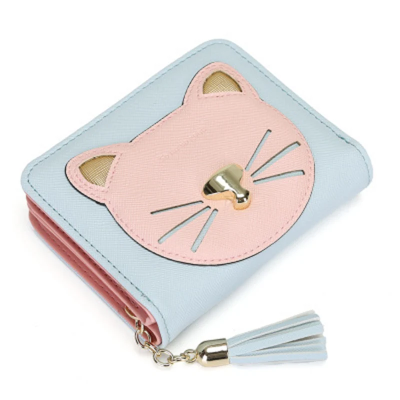 Новый женский кошелек с кисточкой короткий кожаный мини для монет