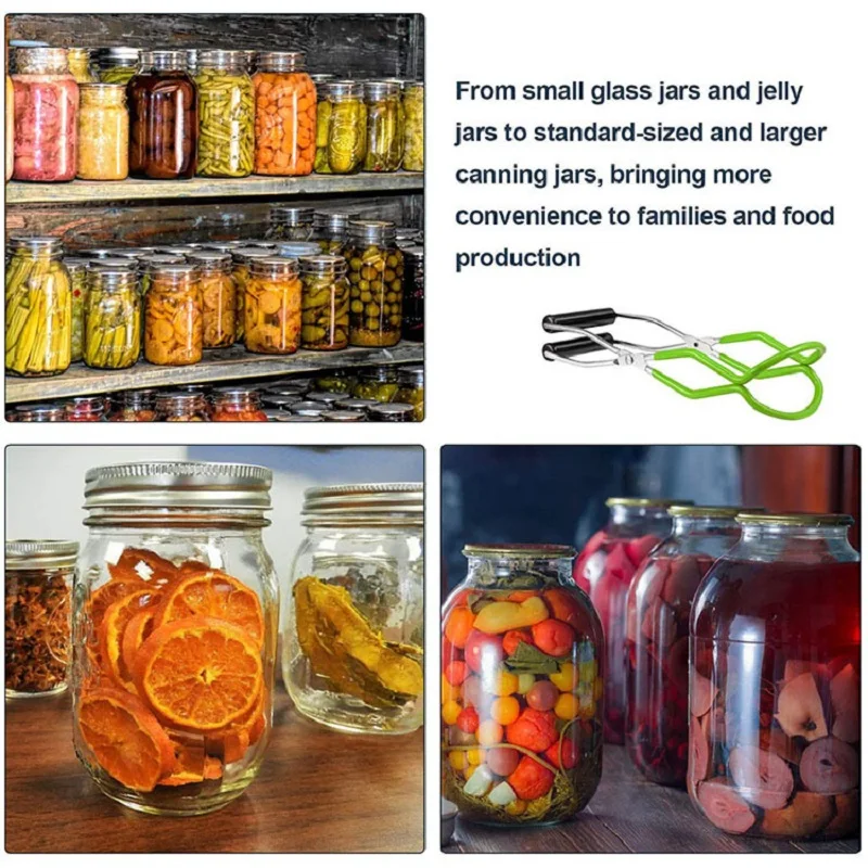 Canning Jar Lifter with Rubber Grips Long Handle Tongs Stainless Steel Cans Gripper Clamp Canned Clip for Kitche | Дом и сад
