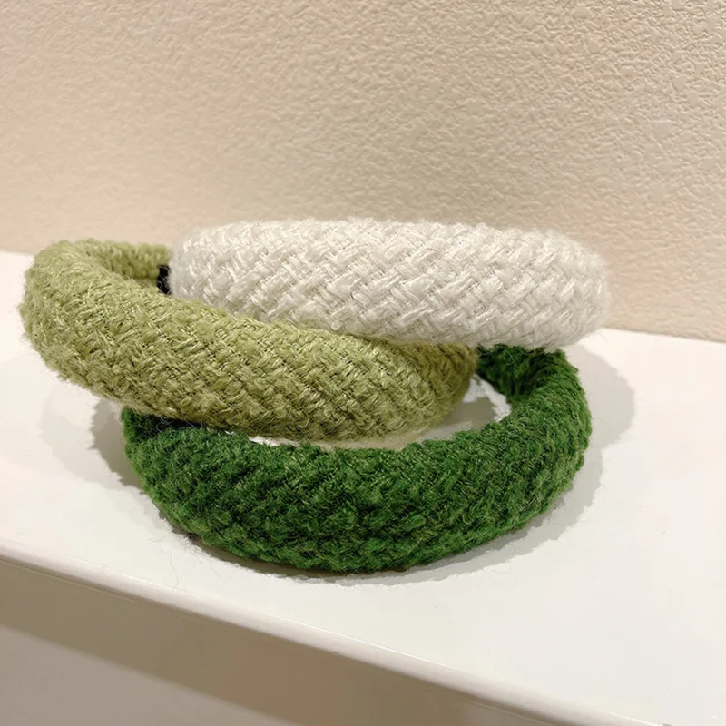 

all-match solid color braided headband high skull top wide-brimmed headband hair accessories female simple western hair hoop