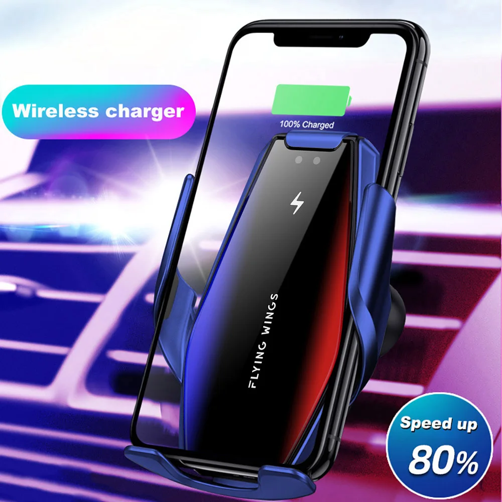 

Automatic Clamping 15W Fast Car Wireless Charger for Samsung S21 S20 iPhone 13 12 11 XS XR 8 Infrared Sensor Phone Holder Mount
