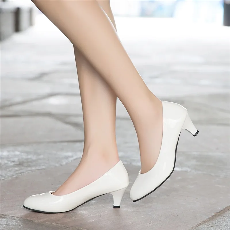

Women Shoes Pumps Ladies Medium Heel Nude Sexy High Heels Weeding Shoes Women Office White Pumps 2022