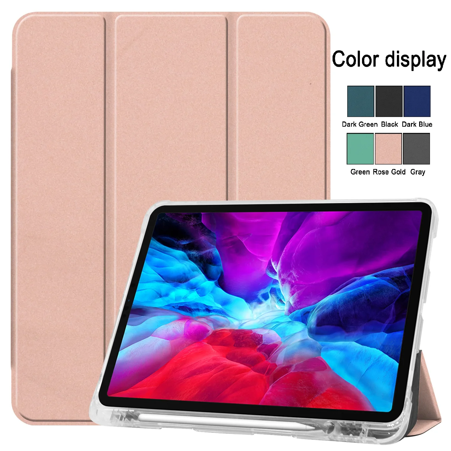 С карандашом-держателем для IPad Pro 12 9 чехол 2020 искусственная кожа складной Стенд