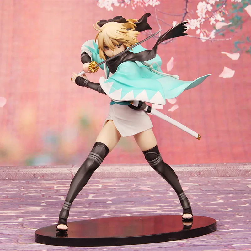 

Экшн-фигурка саблей из аниме Fate Stay Night, 21 см, зеленая накидка, боевое положение, Okita Souji Cherry Blossom, Коллекционная модель из ПВХ, игрушка