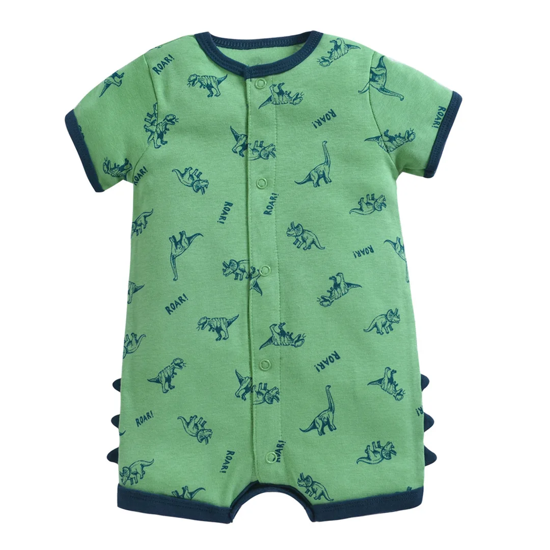 Летний детский комбинезон с коротким рукавом для новорожденных 100% милая Одежда