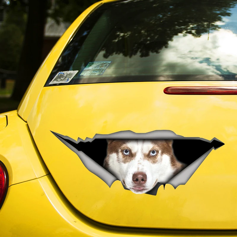 

Brown Husky 3D Decal Funny Car Sticker Waterproof Auto Decors on Bumper Rear Window Laptop Choose Size #S60470