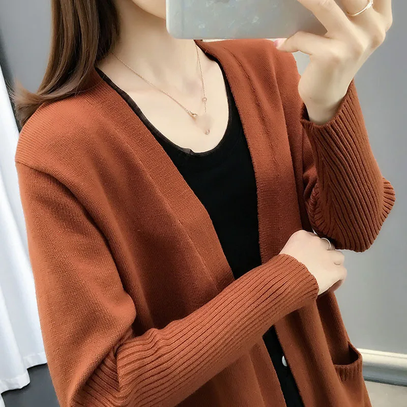 OHRYIYIE Women Long Cardigan Female 2019 Autumn Winter Sweater Sleeve Knitted Cardigans For Coat jumper WS124 |
