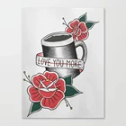 Wall Art чашка красный цветок холст для живописи HD печать красивые Плакаты современный Декор для дома Гостиная модульная фотографии в рамке