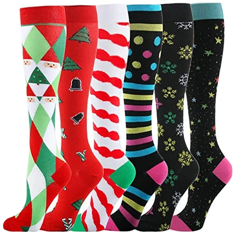 Christmas Compression Sock 3 or 6 PAIRS Compression Socks Nurse Medical Medias De Compresion Calcetines Compresivos