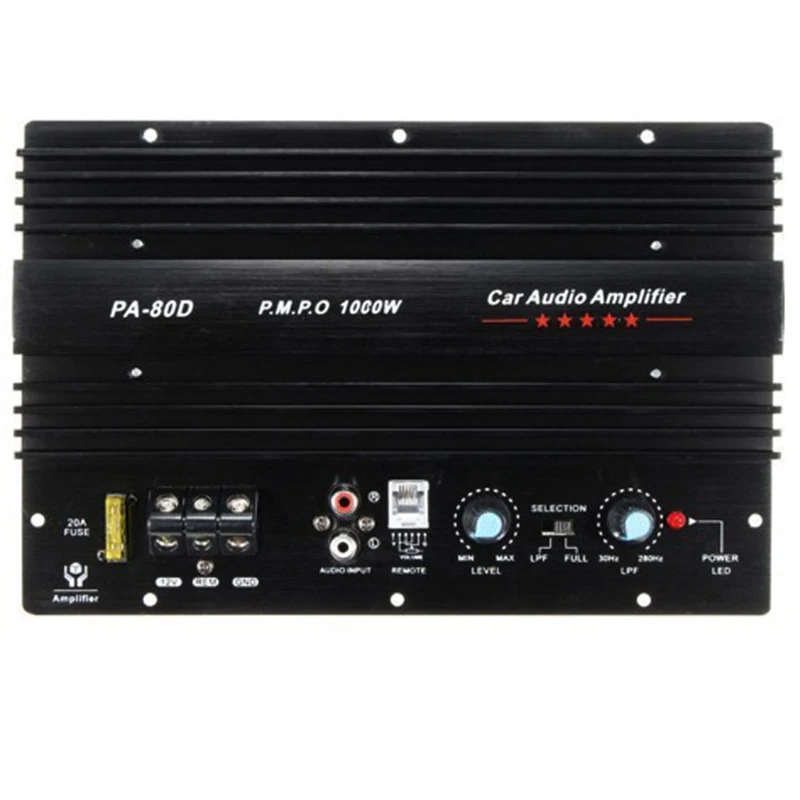 

PA-80D 12V 1000W Speaker Subwoofer Bass Module High Power Car Audio Accessories Mono Channel Durable Lossless Amplifier Board