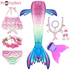 Детский пляжный костюм Русалочки, купальный костюм с моноластами для девочек и влюбленных, купальный костюм для косплея