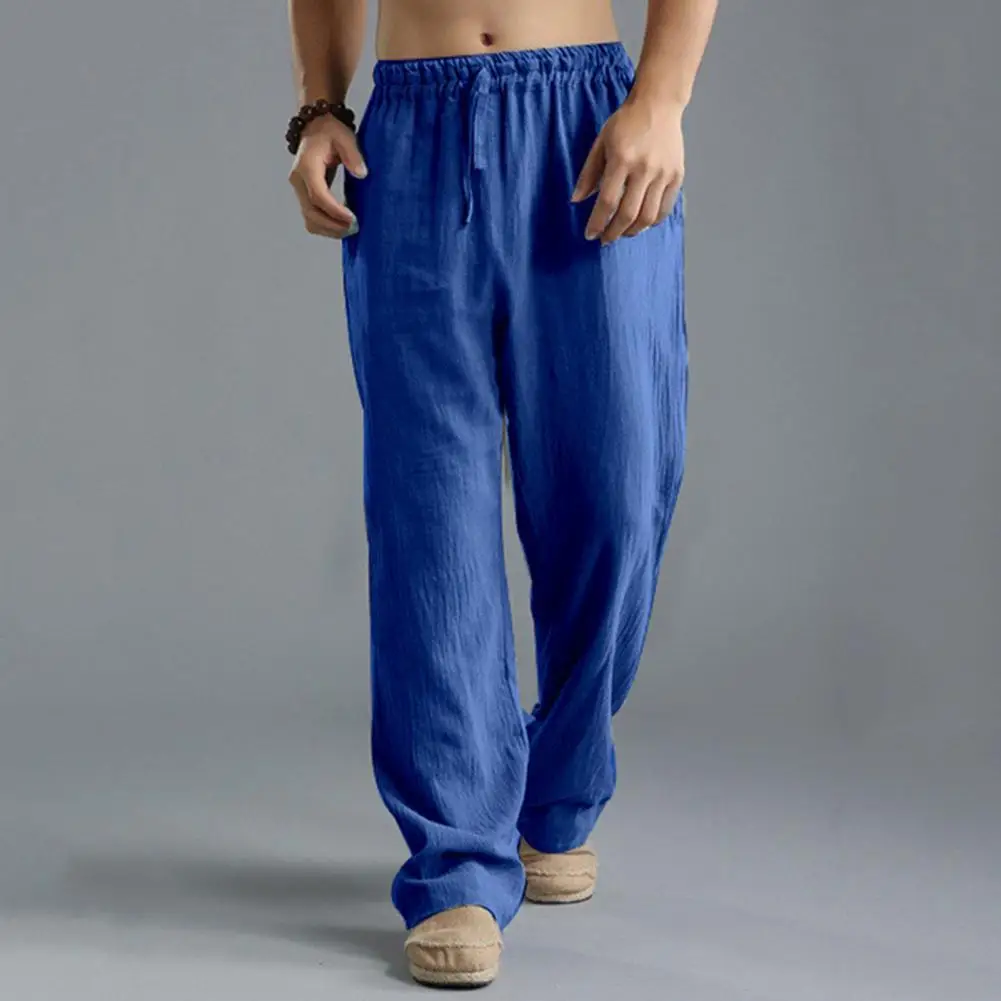 

Pants Solid Color Wide Leg Casual Men Drawstring Loose Trousers Slacks for Spring Loose Casual Pants Thin Sweatpants Yoga Pants