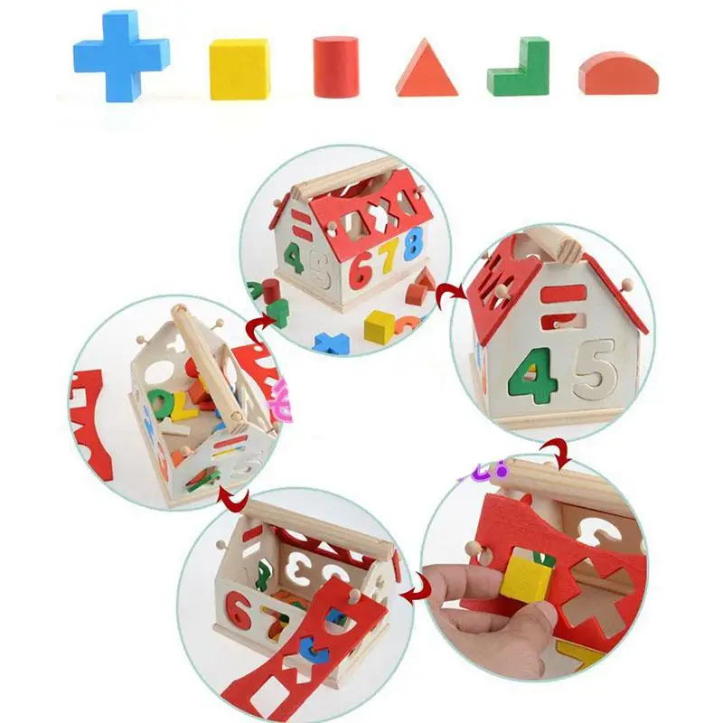 Деревянные головоломки строительные блоки игрушка мудрость дом когнитивные