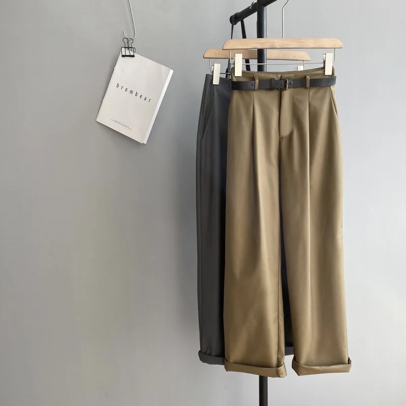 Повседневные рабочие брюки с высокой талией женские повседневные до щиколотки