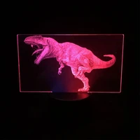 touch sensor jurassic park tyrannosaurus rex film color changing dropship two tone led light two tone 3d lamp table indoor kids