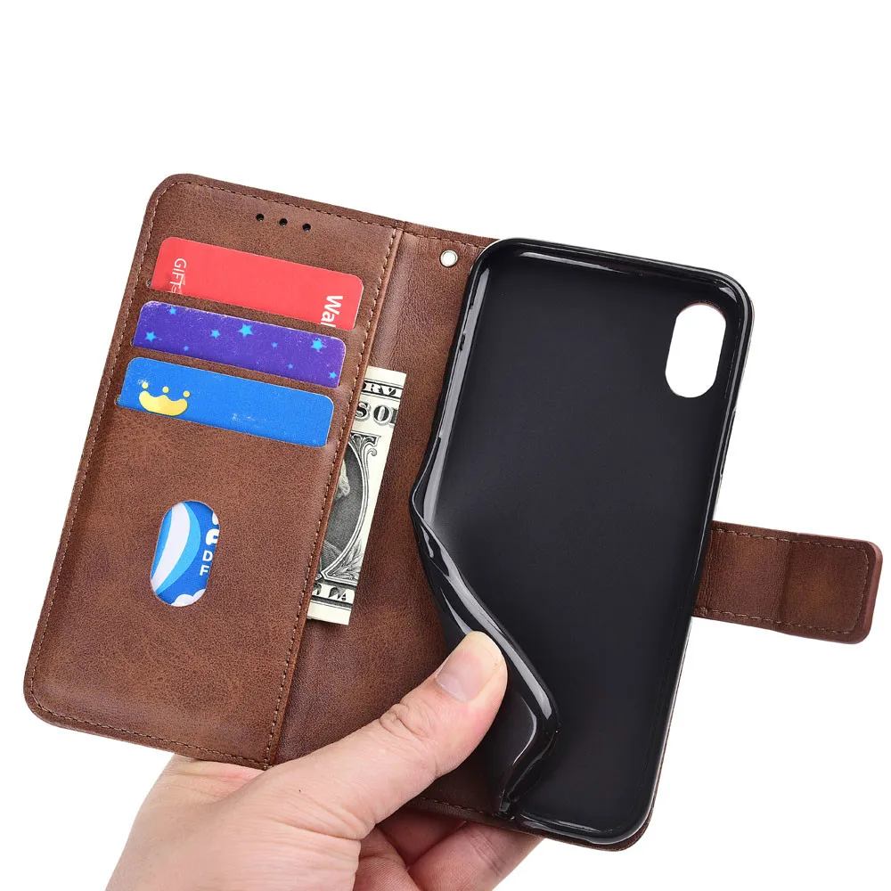 Чехол Slim Leather Flip Cover для Alcatel 1X 5059D 2018 года с магнитным кошельком Alcatel1X 1 X.