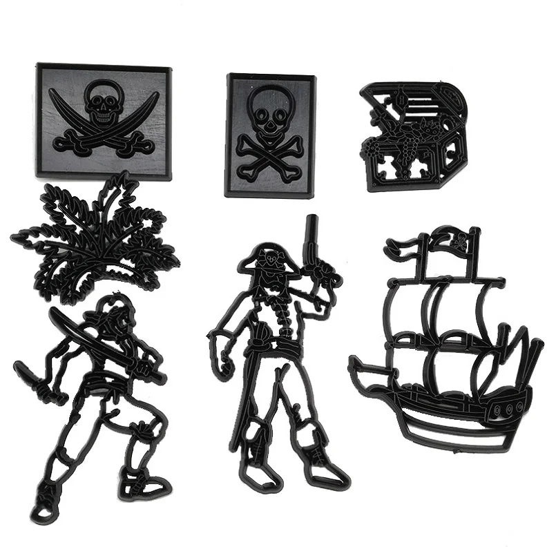 Pirates 22 дизайна пластиковые формы для печенья Форма для помады для бисквита ножи для тортов инструменты для украшения выпечки - Цвет: Pirates