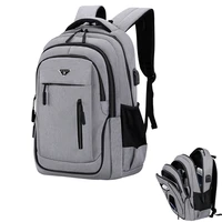 big capacity men backpack laptop oxford gray solid high school bags teen college student back pack multifunctional bagpack