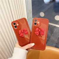 3d bow knot phone case for iphone 12pro max 12pro 11pro xr xs max x 12mini 7 8plus 2021 cute candy colors soft phone case