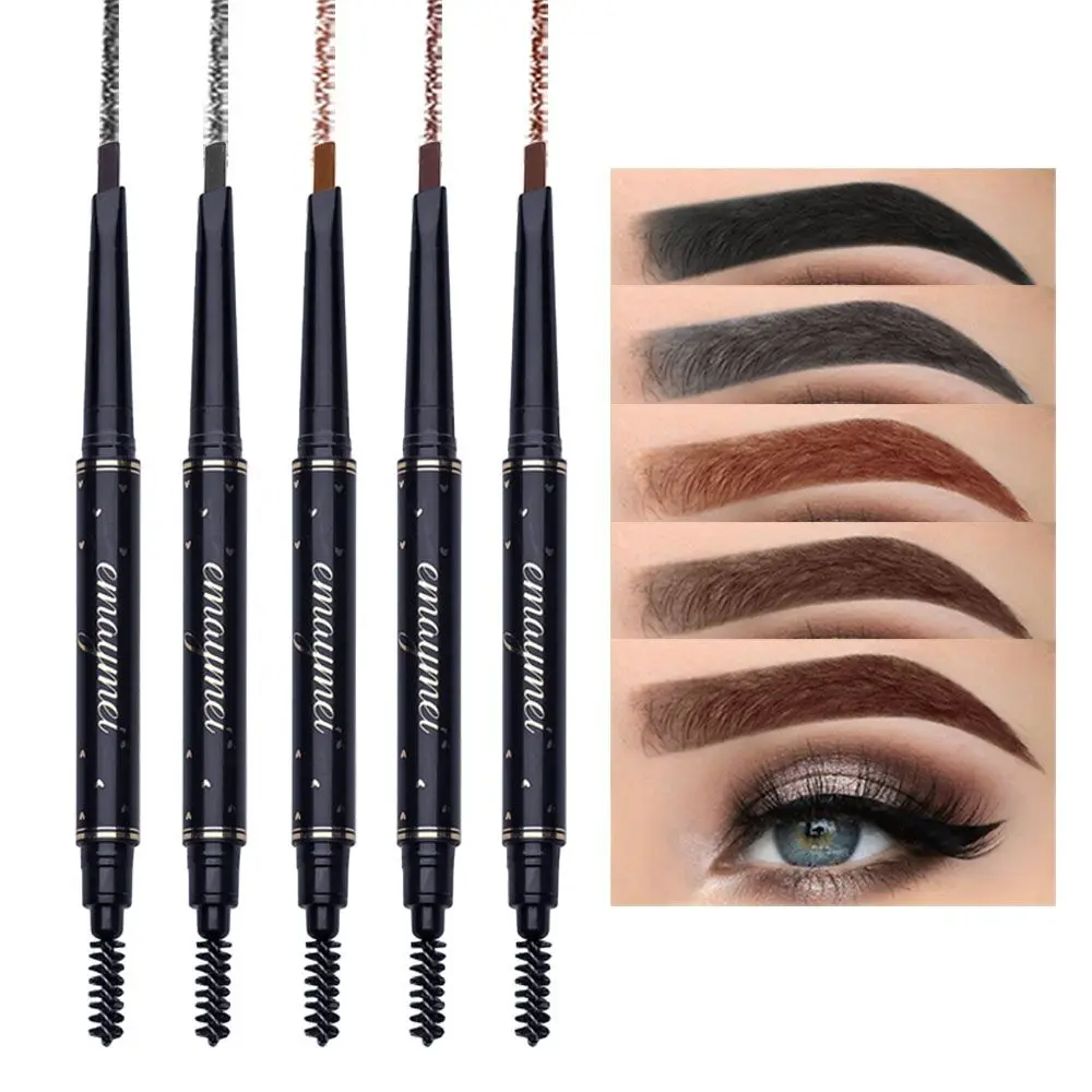 

Beauty Long lasting Makeup Tool With Brush 2-in-1 Eye Brow Pen Fine Eyebrow Pencil Double Head