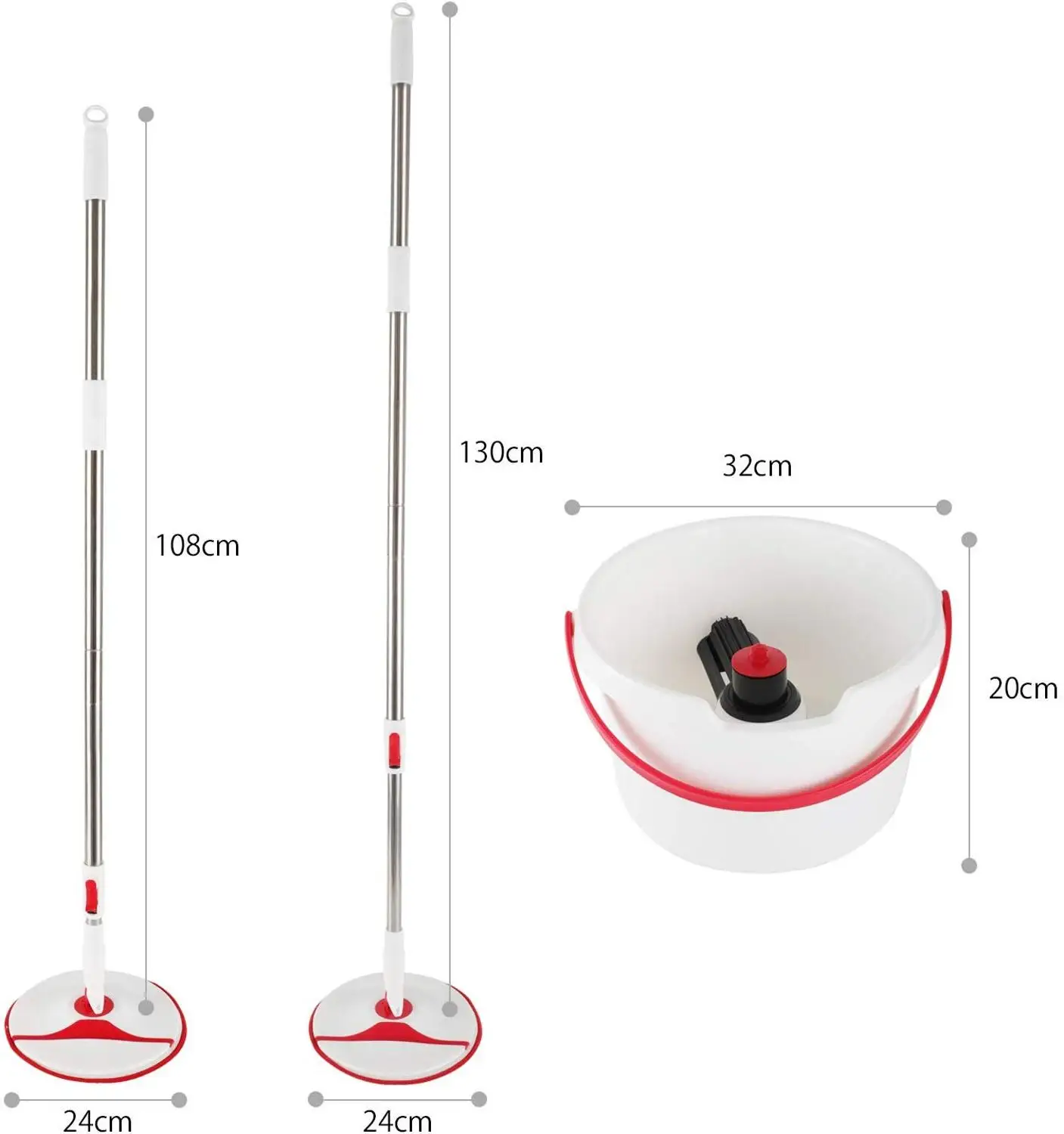 швабра с ведром Регулируемая Швабра для мытья пола Cleanhome из микрофибры