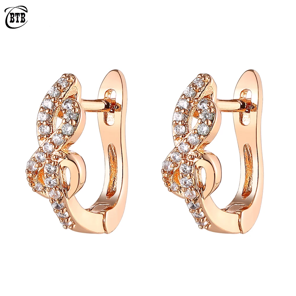 Женские серьги подвески из розового золота 585 пробы вечерние натуральным