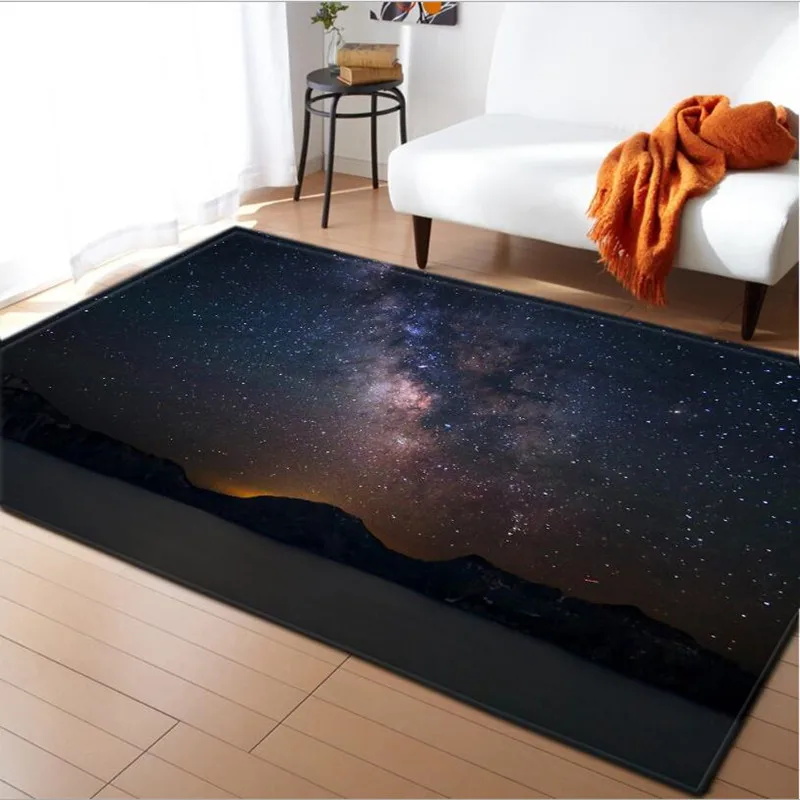 3D Galaxy Space Stars Printed Carpets for Living Room Bedroom Decor Rug Parlor Tea Table Area Rugs Soft Flannel Large Mat/Carpet