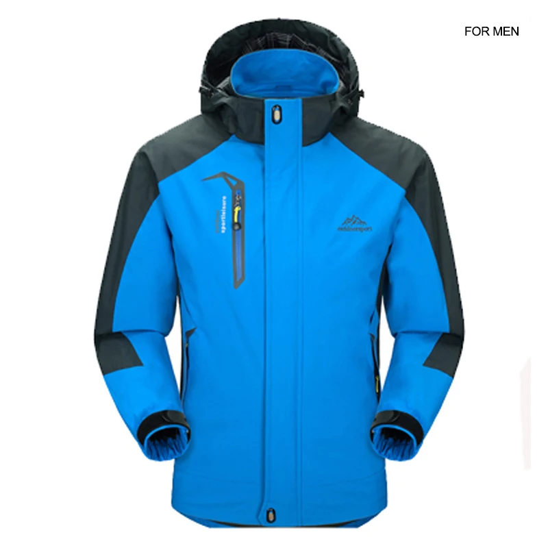 Man Royal Blue Бренд 5XL мужские куртки водонепроницаемые весенние пальто с капюшоном для мужчин и женщин верхняя одежда армейская однотонная Повседневная брендовая мужская одежда AFC12320 - Цвет: Man Royal Blue