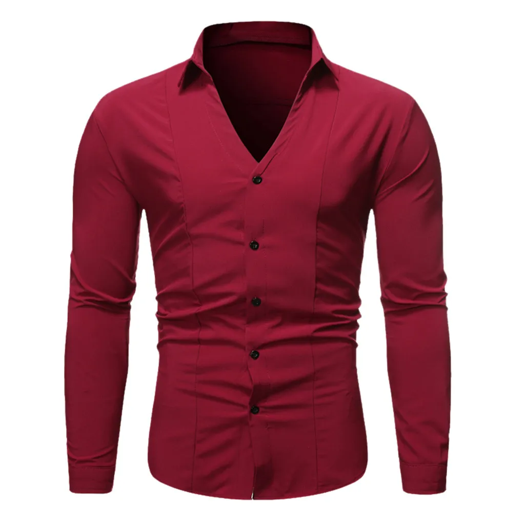 Men's New Style Simple Fashion Pure Long Sleeve Shirt Comfortable Blouse Business Shirts Men Chemise Homme | Мужская одежда