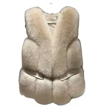 Autumn Winter New Imitation Fox Fur Vest Multicolor Short Section Stitching Fur Vest Vest Korean Version Warm Waistcoat Trend