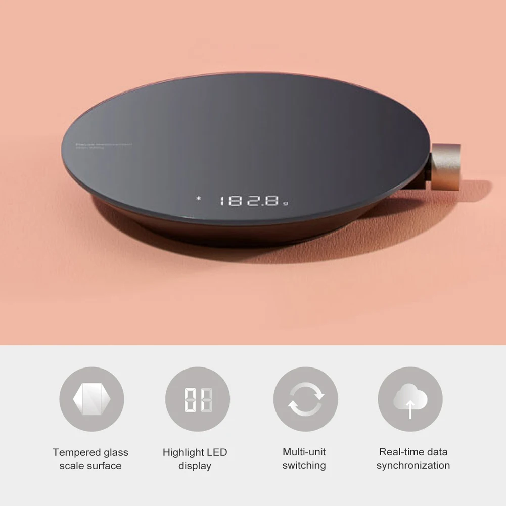 

HOTO BT Kitchen Scale Electronic Scale Mini Mechanical Scale Food Intelligen Weighing Measuring Tool Scale Compatible with MiJia