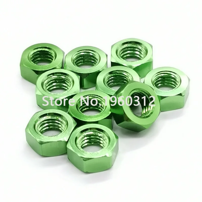 10pcs DIN934 colourful m3 m4 m5 m6 Aluminum Alloy Hexagonal Hex Nut Lock Nuts for FPV RC Multicolor Red Purple Royal Gold Pink |