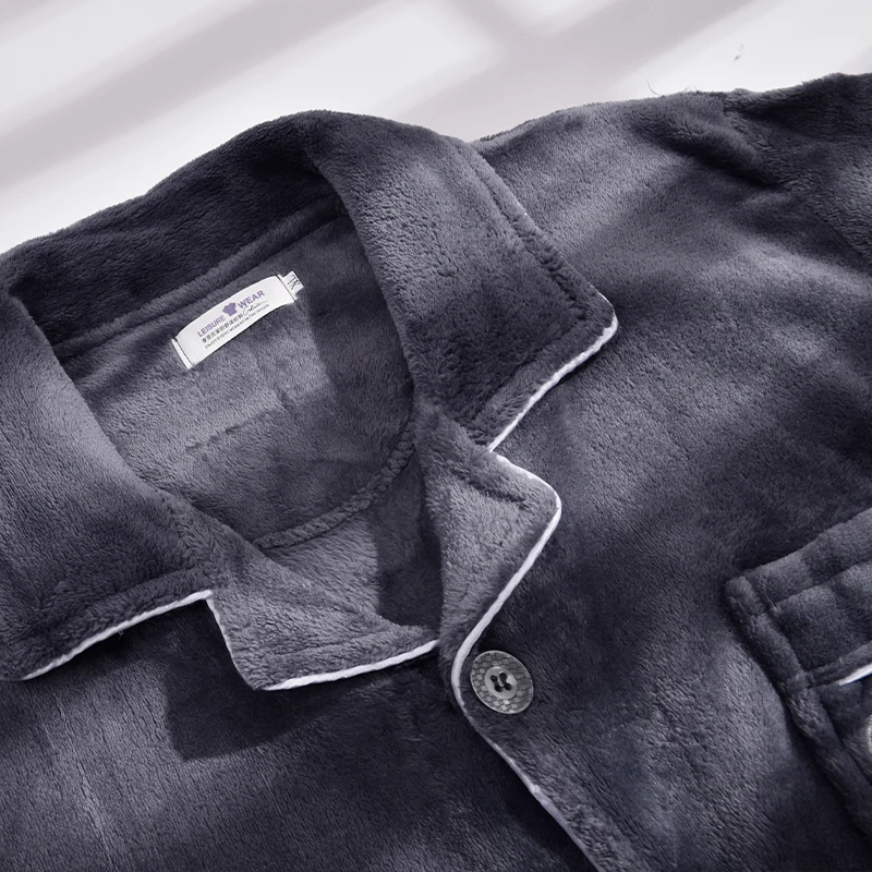 Мужской пижамный комплект из кораллового флиса Зимняя мужская пижама мягкая