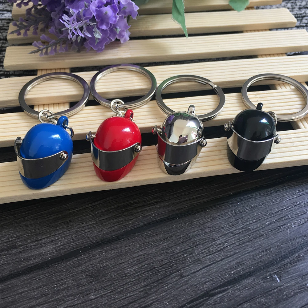 

Motorcycle Helmets Keyring Cute Safety Helmet Car Keychain Bags Hot Key Ring Car Pendant Decoration