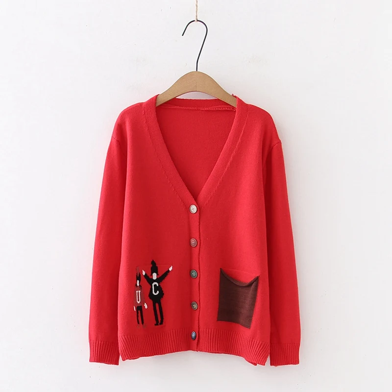 2019 сладкий осенний женский свитер вязание Мори девушка просто кардиган