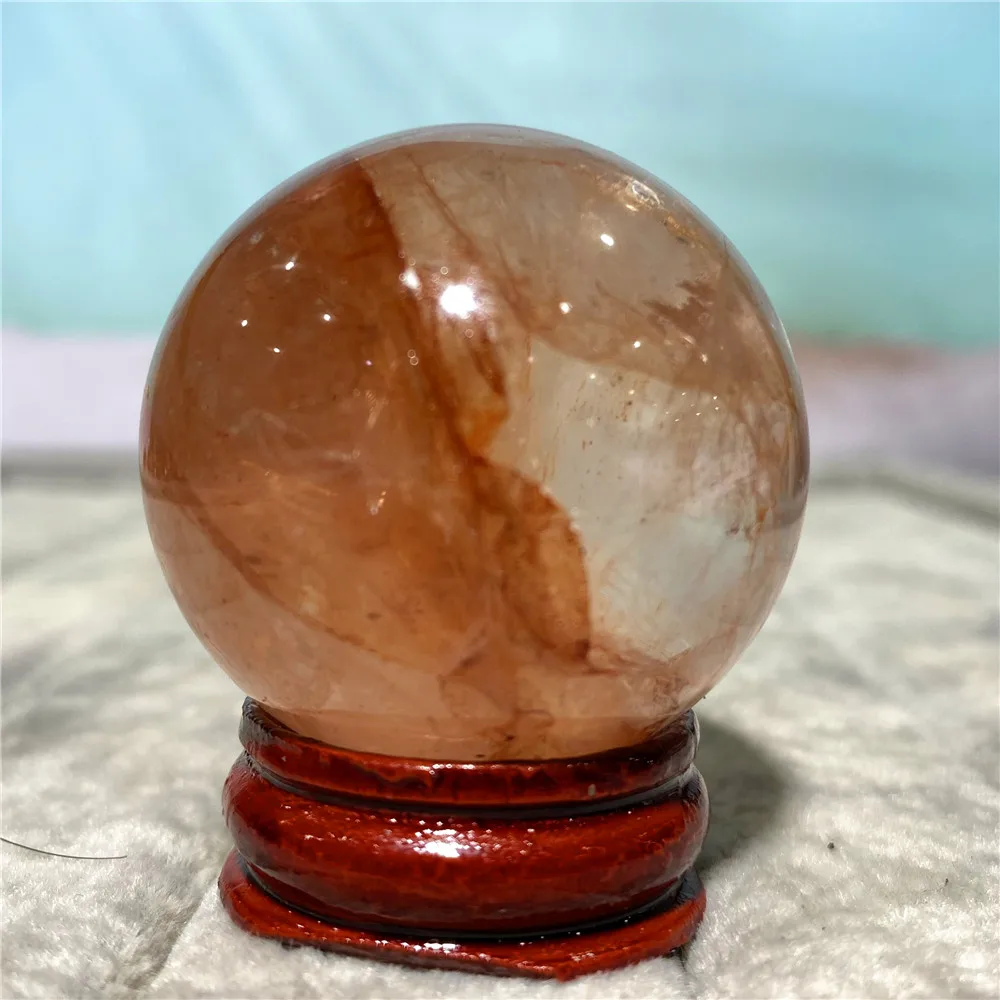 

Stone Natural Crystal Red Fire Quartz Ball Home Decoration Gifts Energy Reiki Healing Sphere Wicca Meditation