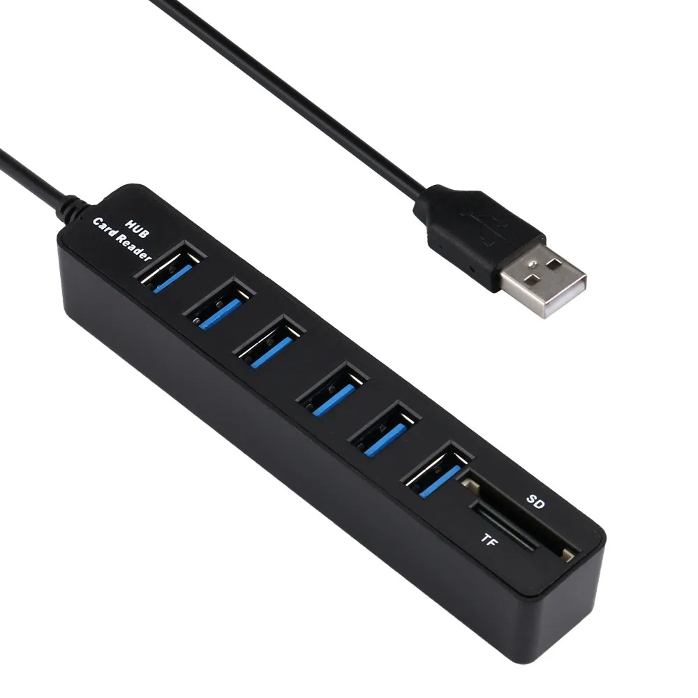 Usb-хаб Combo 6 портов 2 0 Micro Card Reader SD/TF высокоскоростной Мульти USB разветвитель Hub все в