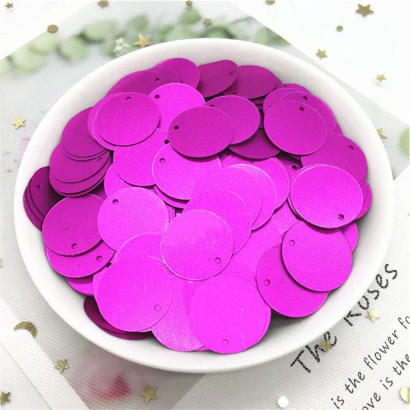 Матовая 20 мм Плоская Круглая ПВХ тесьма с пайетками для шитья Свадебное Ремесло 1