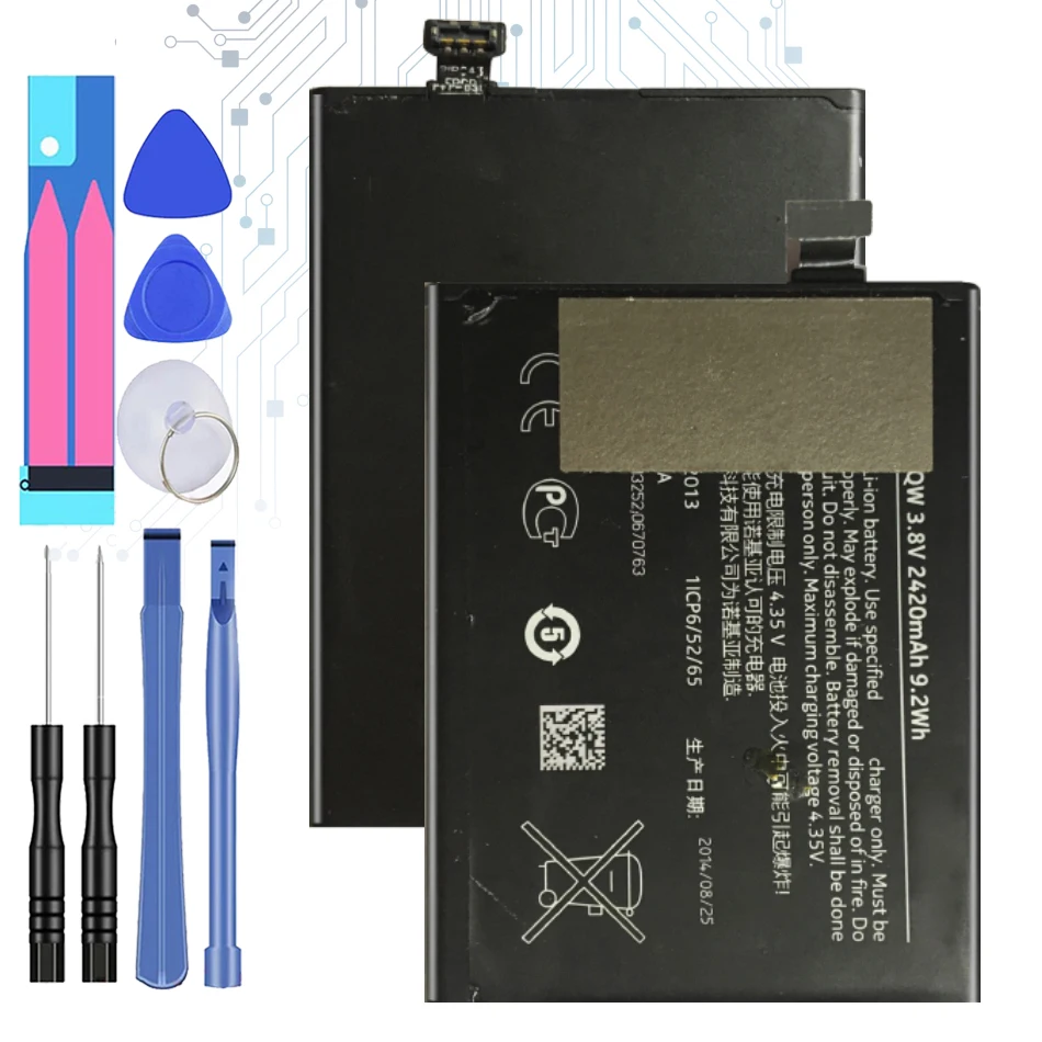 BV 5QW сменная батарея для Nokia Lumia 930 929 + RM927 Bateria 2420mAh BV5QW номер