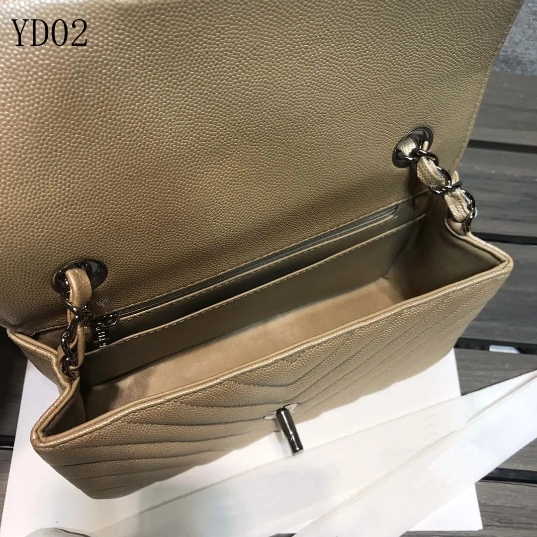 

100% Genuine Leather Classic Luxury Accessories Caviar Ladies Shoulder Bag Designer Chain Shoulder Strap Messenger Bag Handbag