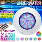 Водонепроницаемый светодиодный светильник для бассейна, подводсветильник светильник с креплением на стену, переменный токпостоянный ток, RGB светильник ПА с дистанционным управлением, 45 Вт, 65 Вт