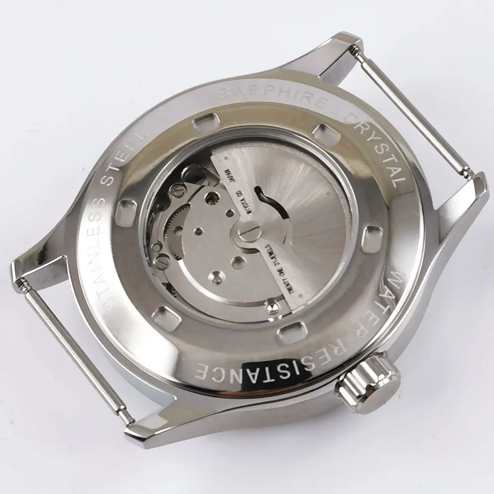 

41mm corgeut Miyota 8215 automatic men's wristwatch black dial nylon strap Sapphire glass luminous ceramic bezel no logo
