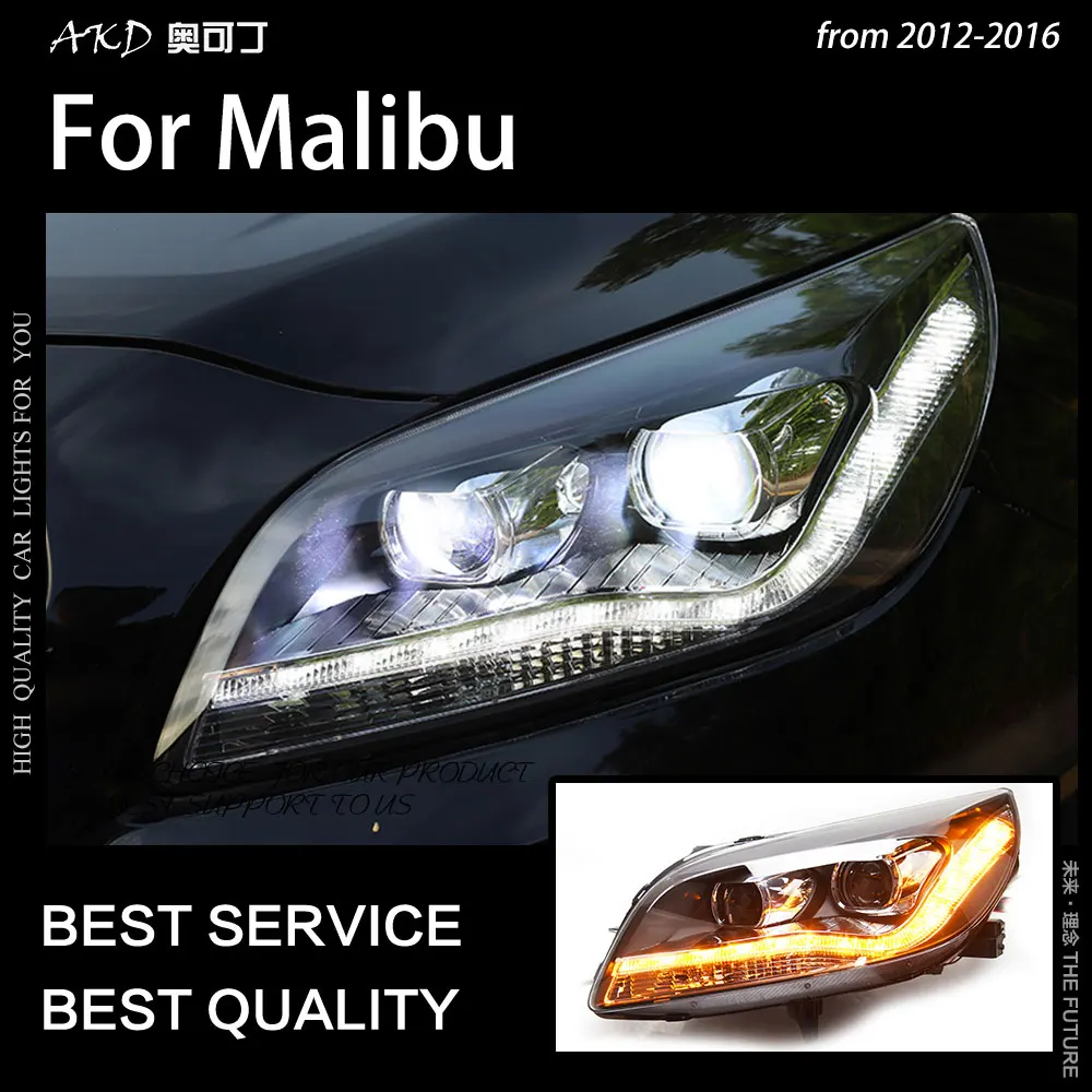 AKD автостайлинг фара для Chevrolet Malibu светодиодные фары 2012 2016 Audi дизайн DRL Hid