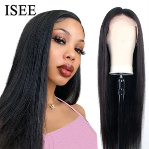 250% плотность, прямые передние парики для женщин, бразильские человеческие волосы, парики 13X4 ISEE, прямые человеческие волосы