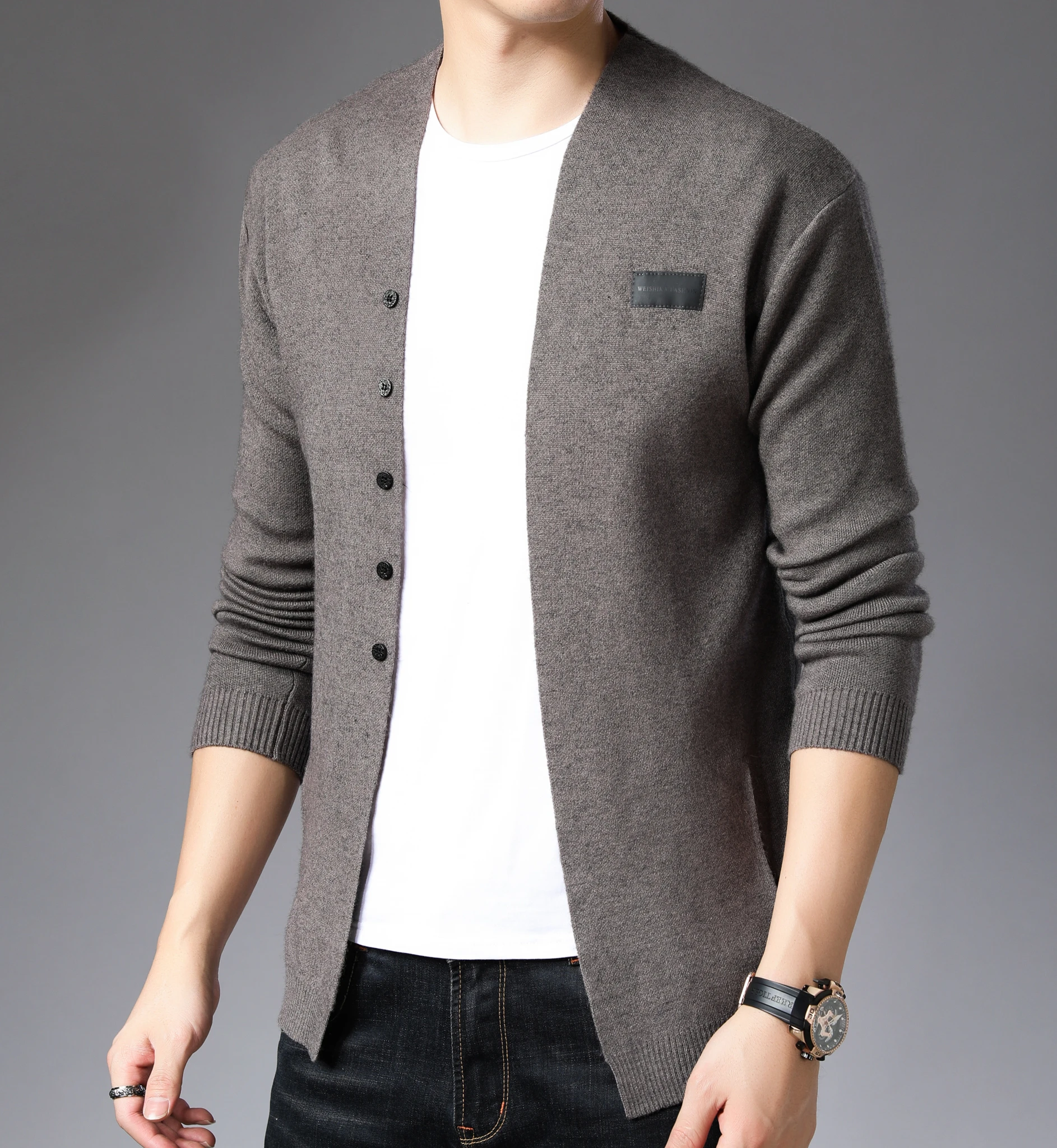 

Men Cardigan New Design Fashion Male Knit Outwear Long Sleeve Casual Sweater Cardigan