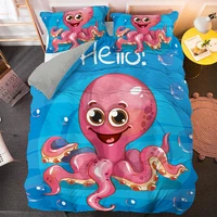 cute cartoon animals duvet cover octopus bedding set king size 3d beddings and bed sets twin full single double queen