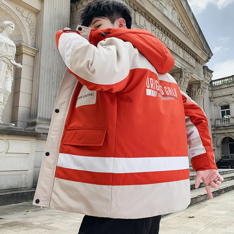 JUNGLE ZONE New Winter Warm Fashion Casual Coat Men Jacket Warm Windproof Hood Men Parkas High Quality Coat 8335