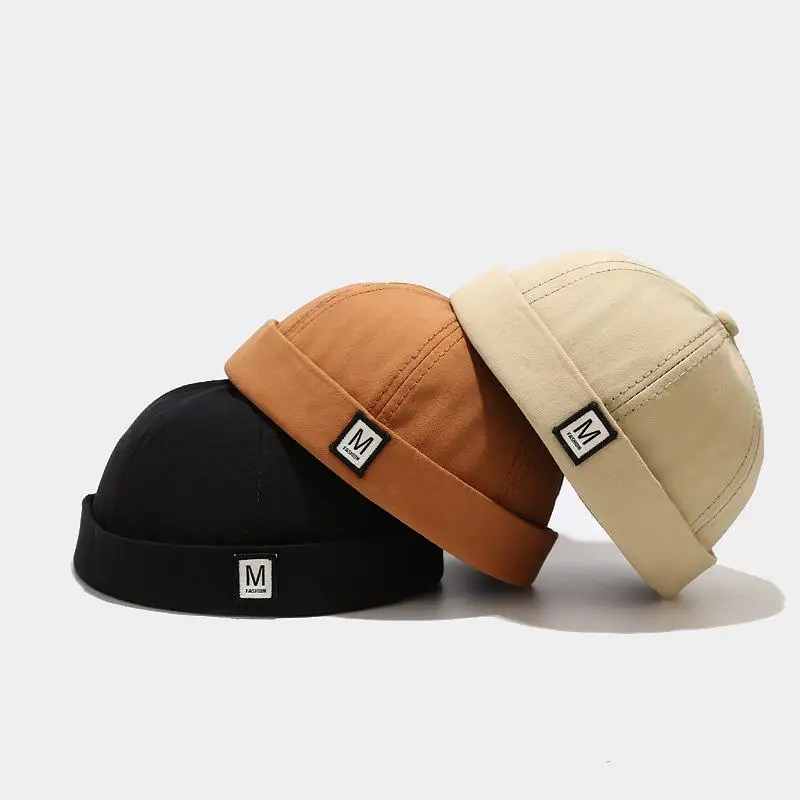 

2021 винтажная шапка Docker, шапка без козырька, дышащая Шапка-бини, хлопковые регулируемые шапки с надписью «владелец», Матросская шапка для мужчин и женщин, 50