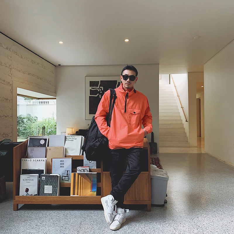 

CPTOPSTONEY COMPANY Spring and autumn new style headgear high Hooded Jacket European style Mens coat 113WN HALF ZIP OVERSHIRT