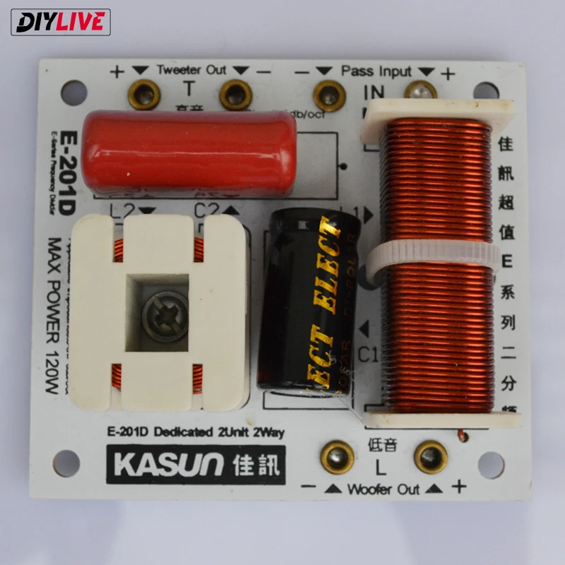 DIYLIVE KASUN E-201D 2-полосная 2-динамик (treeter + бас-гитара) HIFI динамик аудио Разделитель